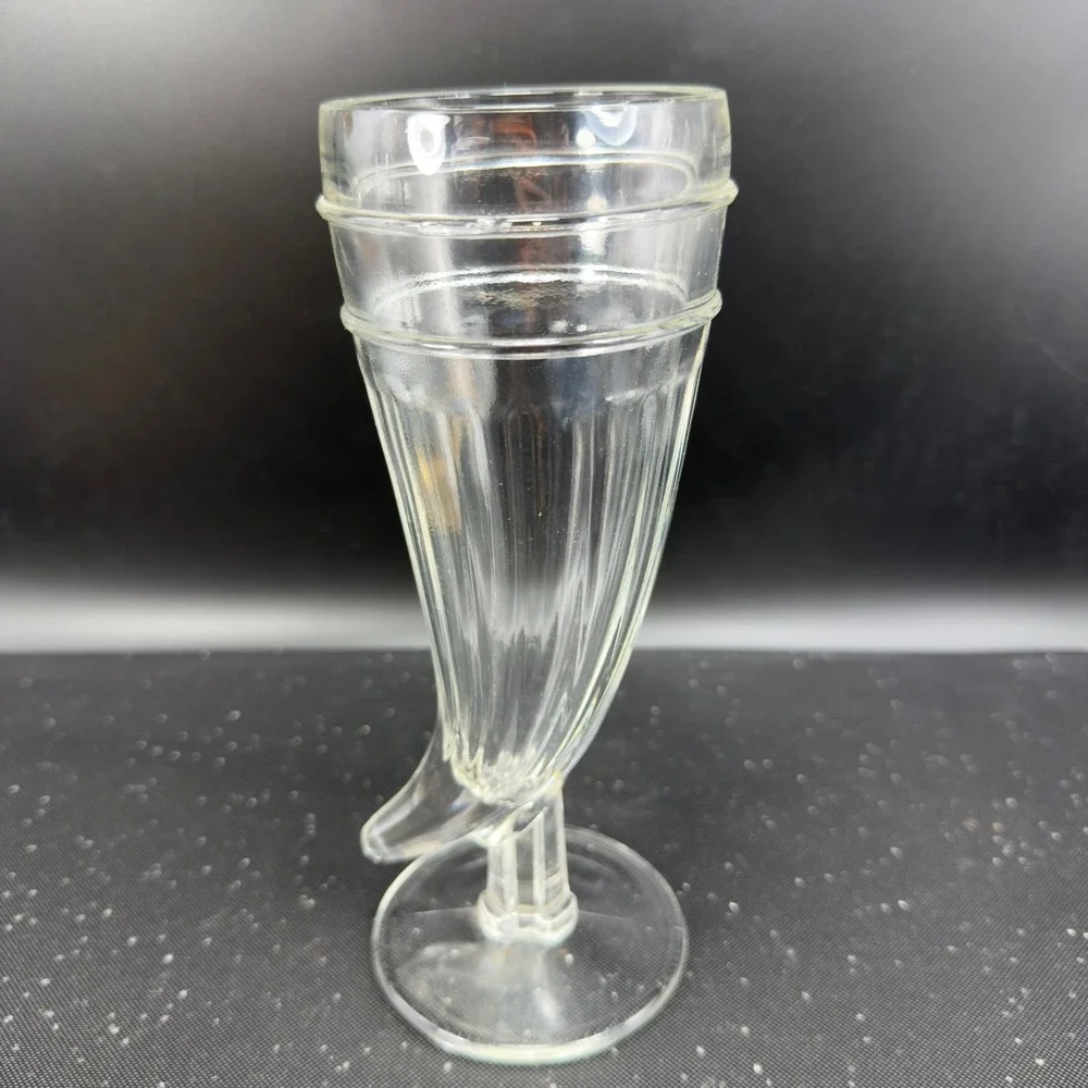 Indiana Glass‎ Cornucopia Horn of Plenty Footed Barware Glasses Cups set 2 VTG